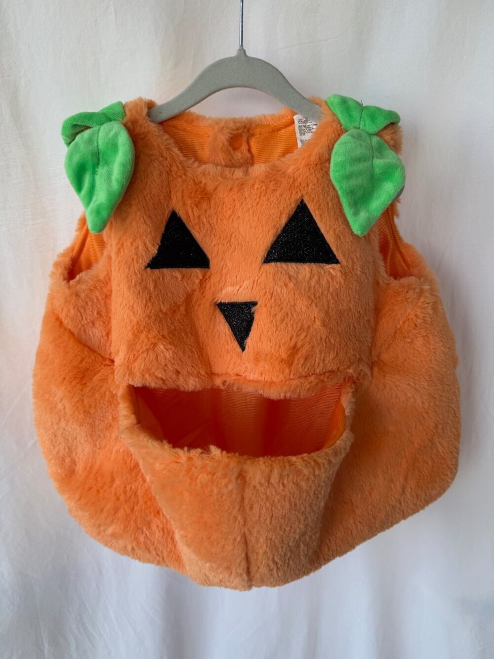 Toddler Plush Pumpkin Costume One Size Ages 2+ Jack O Lantern Halloween